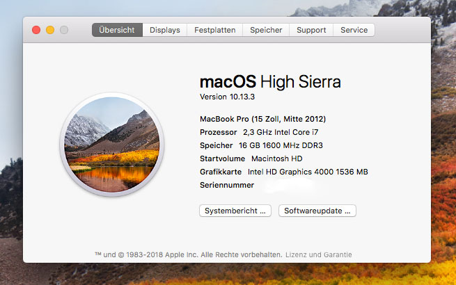 mac requirements for high sierra