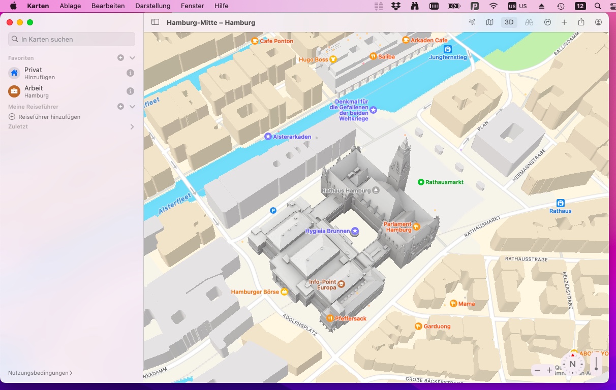 Apple OS 12 Monterey - Karten in 3D